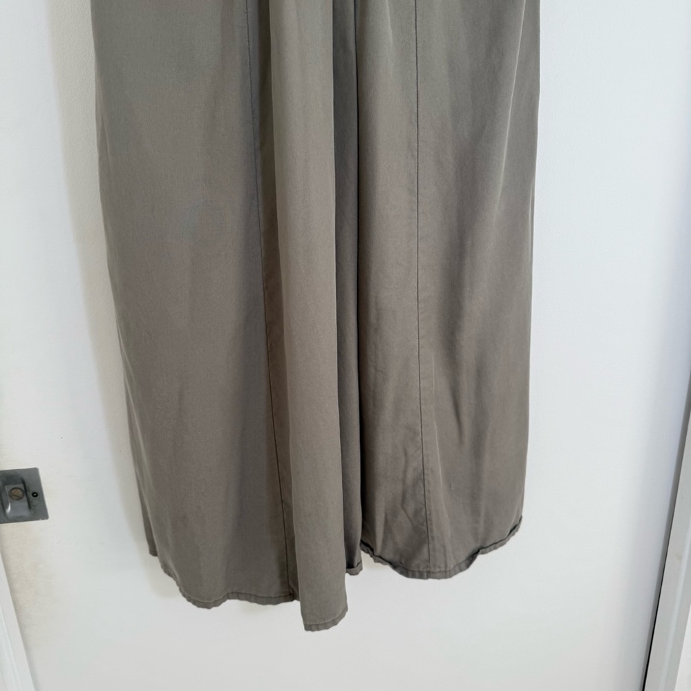 Quince Vintage Wash Tencel Button Front Midi Dress Olive Green Large Cottagecore - Picture 13 of 14